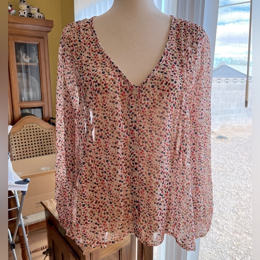 Kiera Gauzy Button Down Blouse